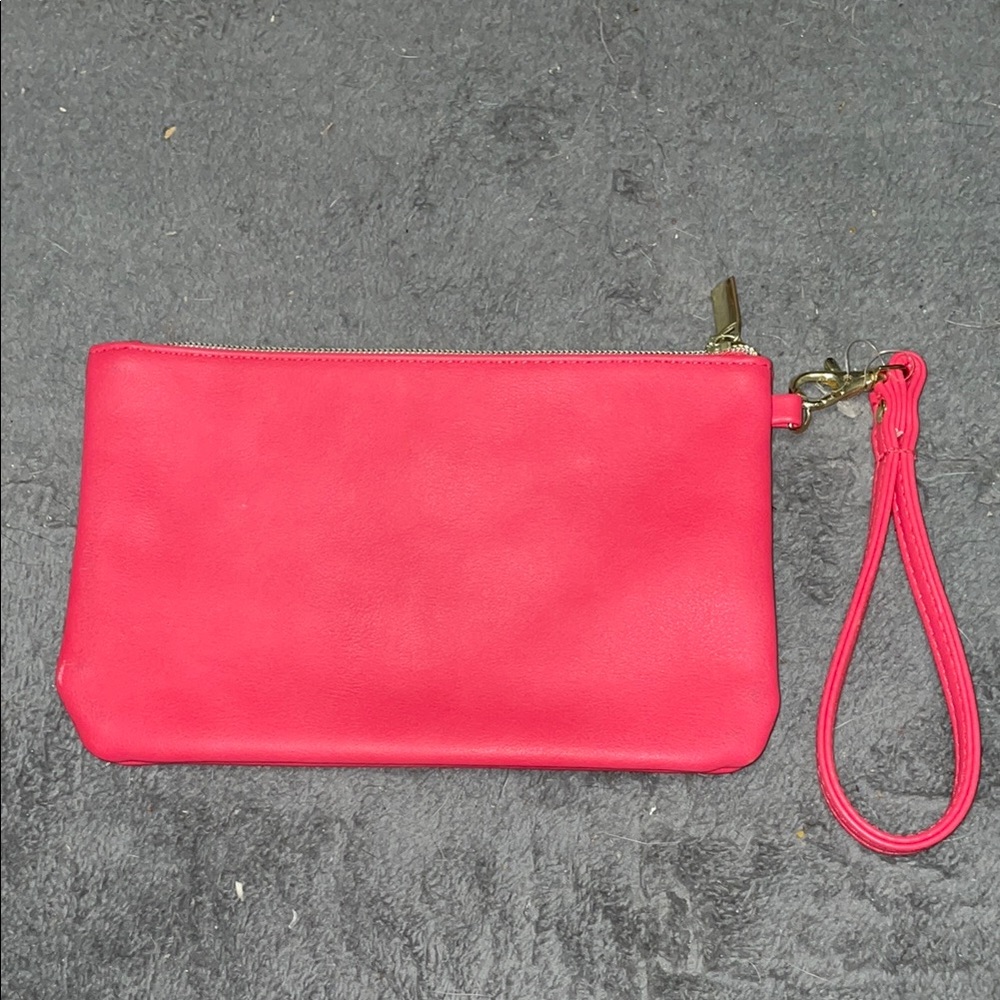 Bright Coral Wristlet Clutch